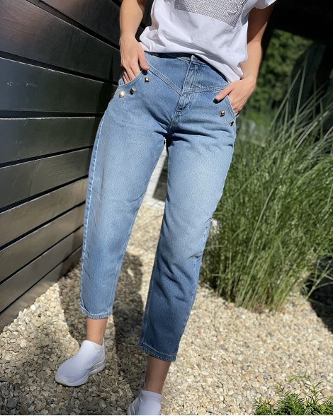 Džíny dámské Twinset RELAXED FIT modré